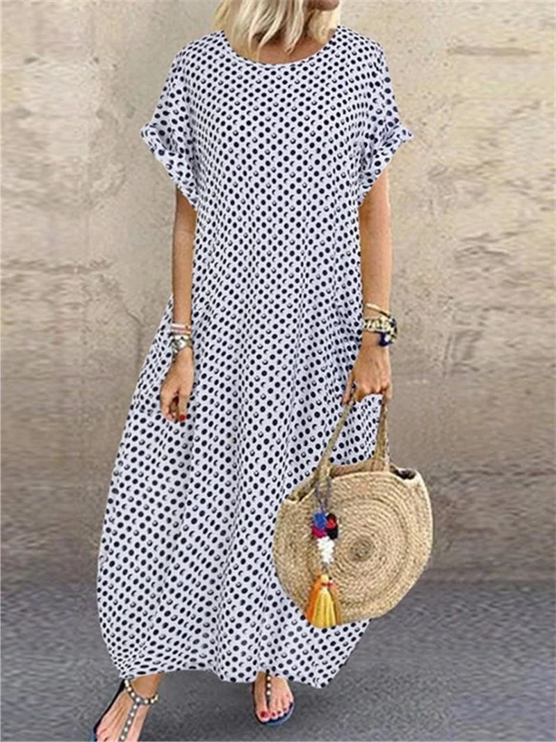 2023Casual elegant sexy dress,Women's new summer polka dot printed short sleeve oversized dress, new dress
2023Casual elegant sexy dress,Women's new summer polka dot printed short sleeve oversized dress, new dress