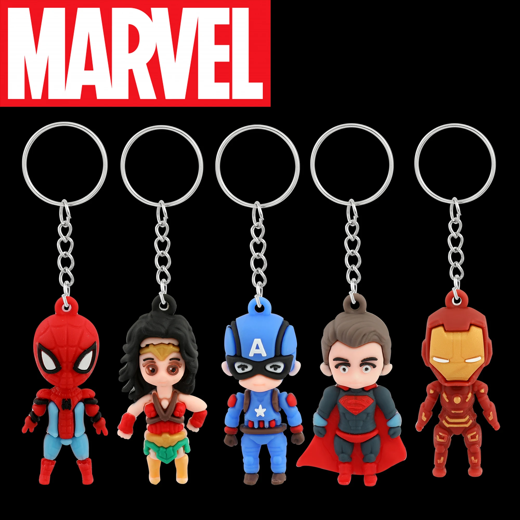 Marvel Superhero Movie Keychain Superman Spider Man Silicone Figure Pendant Keyrings for Car Key Backpack Handbag Accessories
Marvel Superhero Movie Keychain Superman Spider Man Silicone Figure Pendant Keyrings for Car Key Backpack Handbag Accessories