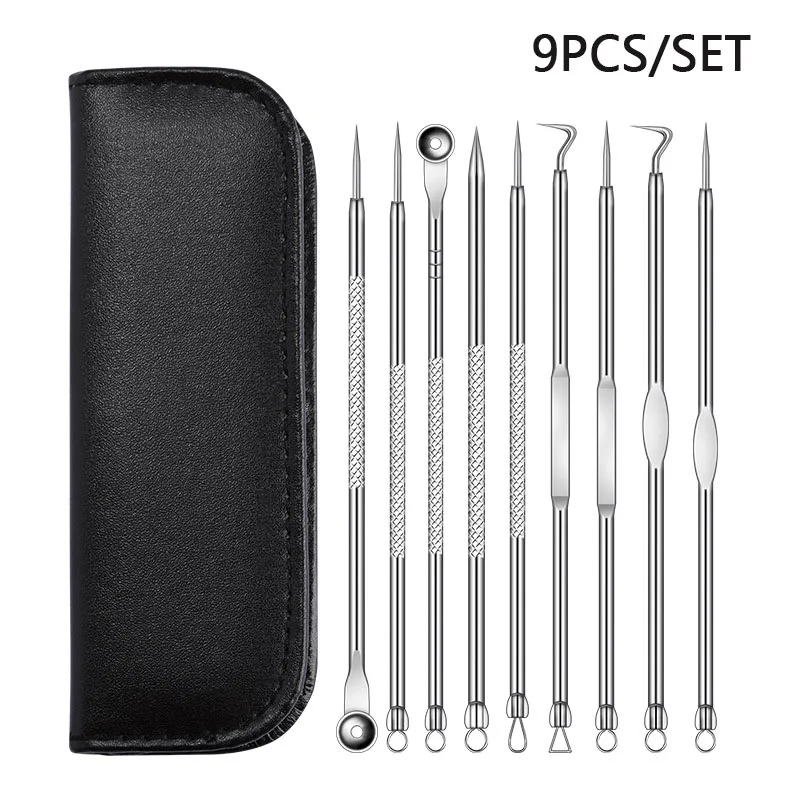 9Pcs Stainless Acne Needle Blackhead and Pimple Remover Face Care Comedone Extractor Point Clean Black Head Tool Sets
9Pcs Stainless Acne Needle Blackhead and Pimple Remover Face Care Comedone Extractor Point Clean Black Head Tool Sets