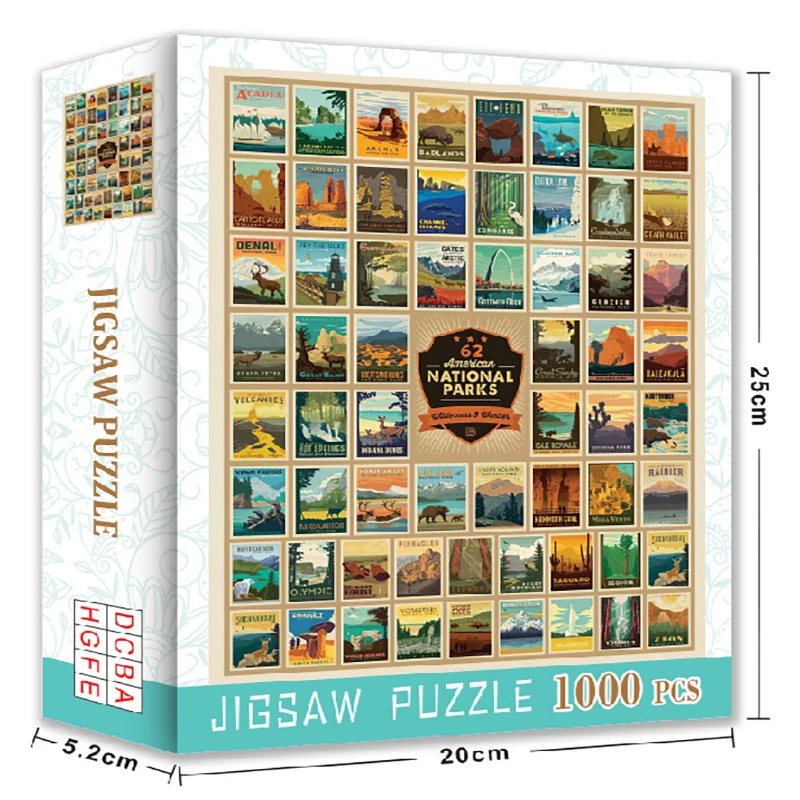 Adult Puzzle 1000 Pieces Paper Jigsaw National Parks Fashion Gift Box Design Teen Gift Fidget Toy Cost Effective Wholesale
Adult Puzzle 1000 Pieces Paper Jigsaw National Parks Fashion Gift Box Design Teen Gift Fidget Toy Cost Effective Wholesale