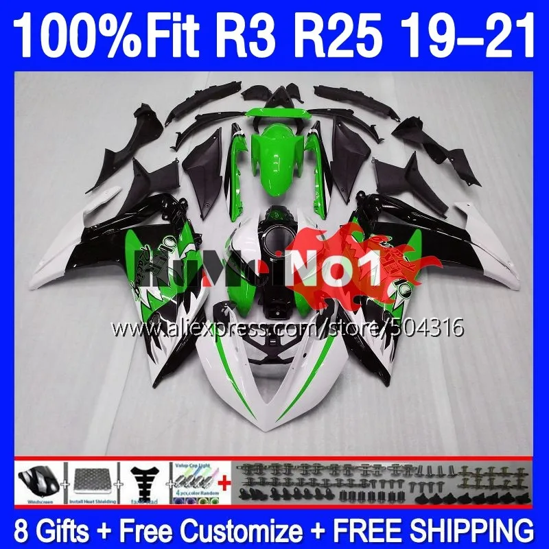 Injection For YAMAHA R 3 25 YZF-R3 YZFR25 YZFR3 19 20 21 22 168MC.151 YZF-R25 YZF R3 R25 2019 2020 2021 2022 Fairing Shark green 
Injection For YAMAHA R 3 25 YZF-R3 YZFR25 YZFR3 19 20 21 22 168MC.151 YZF-R25 YZF R3 R25 2019 2020 2021 2022 Fairing Shark green