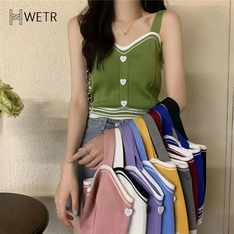 Женский кроп-топ без рукавов, с V-образным вырезом и пуговицами
Женский кроп-топ без рукавов, с V-образным вырезом и пуговицами