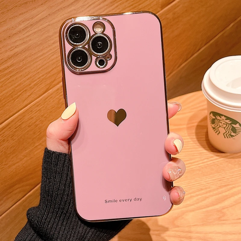 Soft Love Heart Electroplated Case For iPhone 11 12 13 Pro Max XS Max X XR 7 8 Plus SE 2020 Mini Shockproof Silicone Cover
Soft Love Heart Electroplated Case For iPhone 11 12 13 Pro Max XS Max X XR 7 8 Plus SE 2020 Mini Shockproof Silicone Cover