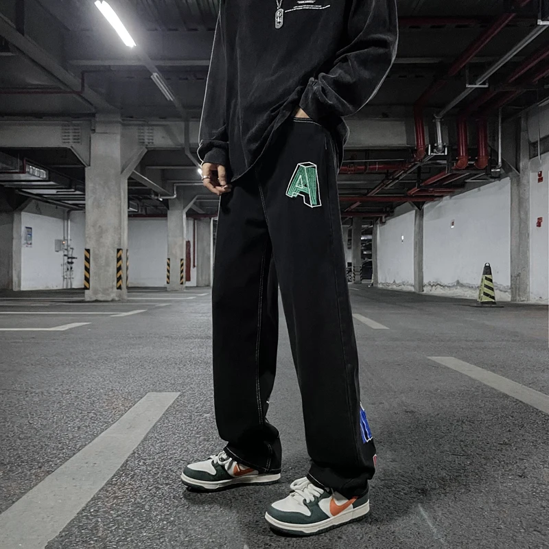 Men's Jeans Loose Embroidered Design Solid Color Men and Women's Hip Hop y2k Pants Streetwear High Quality Workwear Jeans Casual
Men's Jeans Loose Embroidered Design Solid Color Men and Women's Hip Hop y2k Pants Streetwear High Quality Workwear Jeans Casual