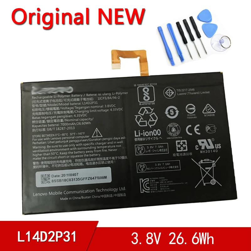 L14D2P31 NEW Original Battery For Lenovo Tab 2 TAB2 A10-70F A10-70L A10-70LC TB2 X30L TB2-X30F TB2-X30M NEW Original Battery L1
L14D2P31 NEW Original Battery For Lenovo Tab 2 TAB2 A10-70F A10-70L A10-70LC TB2 X30L TB2-X30F TB2-X30M NEW Original Battery L1