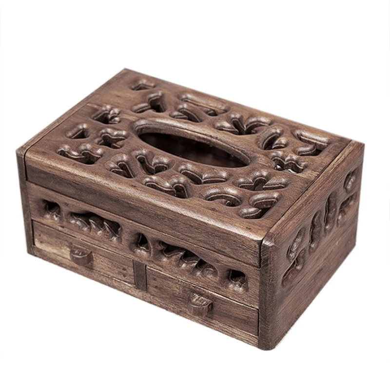 Wood Multifunction Tissue Box Retro Living Room Coffee Table Desktop Tray Creative Household Hollow Napkin Storage Box
Wood Multifunction Tissue Box Retro Living Room Coffee Table Desktop Tray Creative Household Hollow Napkin Storage Box