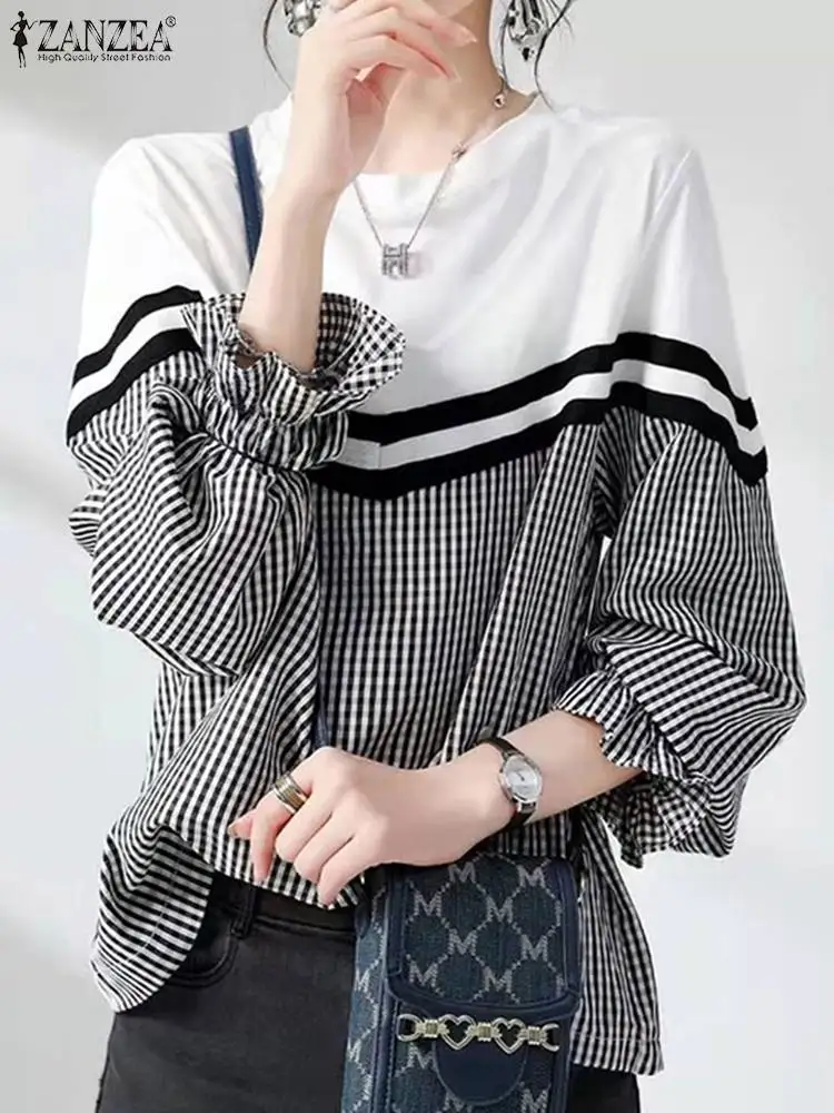 ZANZEA 2022 Plaid Printed Blouse O Neck Long Sleeve Party Top New Fahsion Women Shirts Office Lady Shirt Casual Blusa Femininas
ZANZEA 2022 Plaid Printed Blouse O Neck Long Sleeve Party Top New Fahsion Women Shirts Office Lady Shirt Casual Blusa Femininas