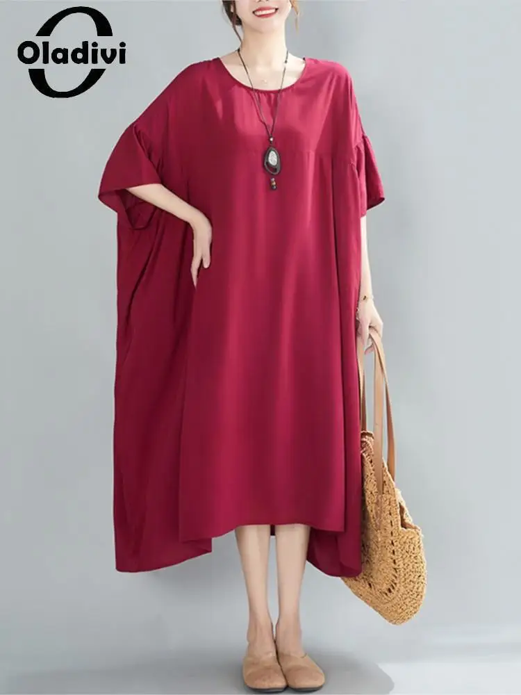 Oladivi Large Size Women Ruffle Sleeve Casual Loose Dress 2022 Summer Vintage Ladies Oversized Dresses Large Size Clothing 9387
Oladivi Large Size Women Ruffle Sleeve Casual Loose Dress 2022 Summer Vintage Ladies Oversized Dresses Large Size Clothing 9387