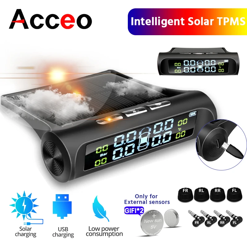 Solar Power Digital TPMS Car Tire Pressure Alarm Monitor System Auto Security Alarm Systems Tyre Pressure Temperature Warning
Solar Power Digital TPMS Car Tire Pressure Alarm Monitor System Auto Security Alarm Systems Tyre Pressure Temperature Warning