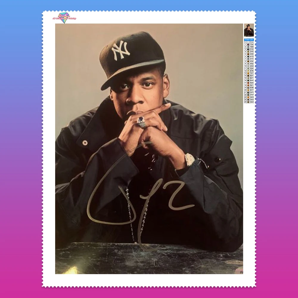 Rapper Portrait Diamond Embroidery Kit jay-z AB Diamond Painting Rhinestones Cross Stitch Guitar Singer Mosaic Room Decor Mural
Rapper Portrait Diamond Embroidery Kit jay-z AB Diamond Painting Rhinestones Cross Stitch Guitar Singer Mosaic Room Decor Mural