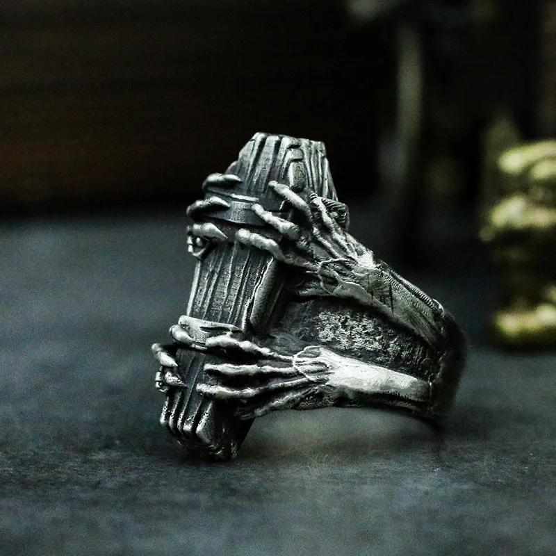 Gothic New Coffin Ghost Claw Vampire Ring Devil Silver Bronze Silver Punk Rock Double Claw Coffin Ring
Gothic New Coffin Ghost Claw Vampire Ring Devil Silver Bronze Silver Punk Rock Double Claw Coffin Ring