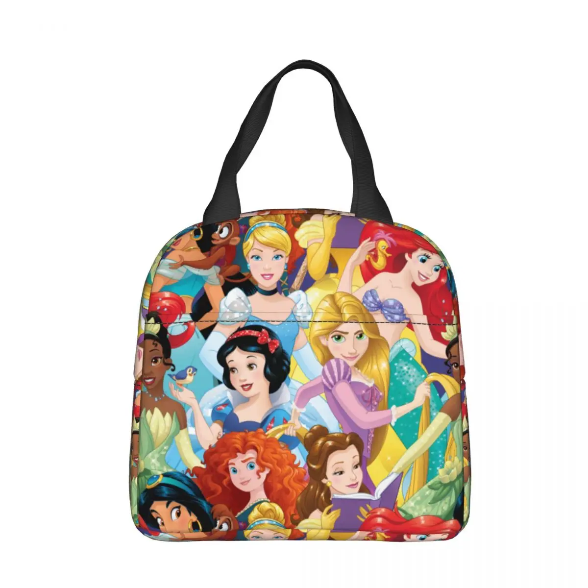 

Disney Princess Belle Insulated Lunch Bags Portable Belle Snow White Ariel Reusable Cooler Bag Tote Travel Food Storage Bags