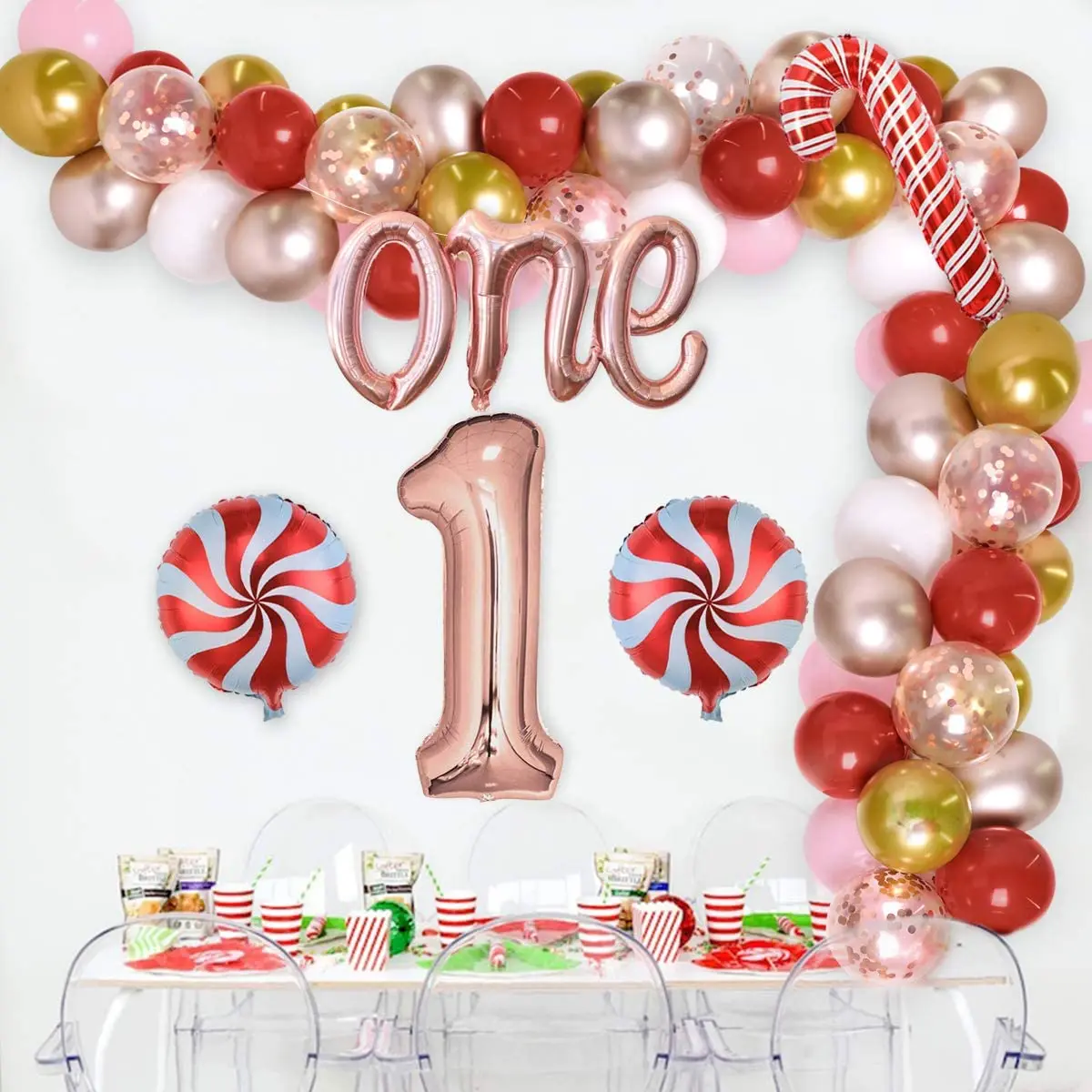 CHEEREVEAL Rose Gold Party Decorations Pink Gold Confetti Pearlescent Balloon Set One Foil Balloon 1st Birthday Party Supplies
CHEEREVEAL Rose Gold Party Decorations Pink Gold Confetti Pearlescent Balloon Set One Foil Balloon 1st Birthday Party Supplies