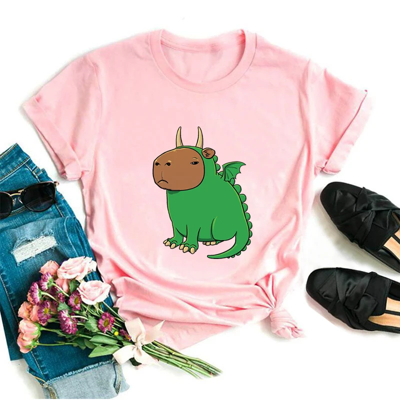 Capybara Dragon Costume Cartoon Print T Shirt Kawaii Capybara Devil Graphic Casual Women's T-shirt Fashion O-Neck Female Tshirt
Capybara Dragon Costume Cartoon Print T Shirt Kawaii Capybara Devil Graphic Casual Women's T-shirt Fashion O-Neck Female Tshirt