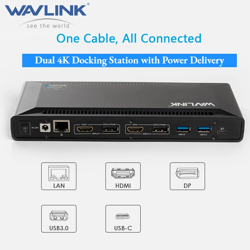 USB C Универсальная док-станция 5K USB-C Gen1 двойной 4K дисплей HD HDMI-Совместимость с питанием USB 3,0 Gigabit Ethernet Wavlink
USB C Универсальная док-станция 5K USB-C Gen1 двойной 4K дисплей HD HDMI-Совместимость с питанием USB 3,0 Gigabit Ethernet Wavlink