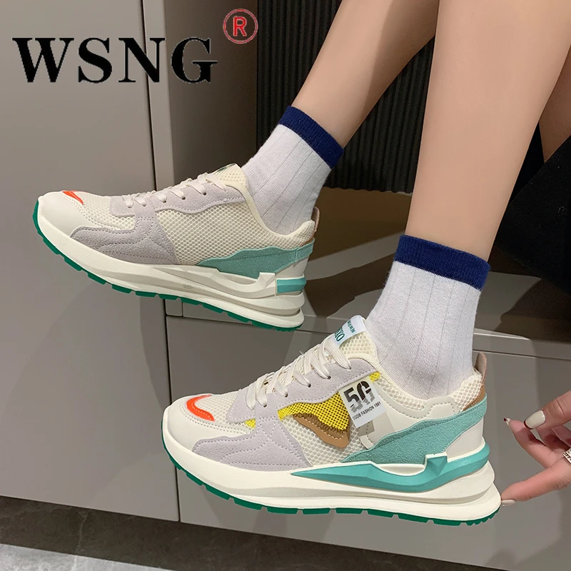 Fashion Ladies Mesh Sneakers Casual Comfortable Breathable Medium Heel Running Shoes Colorblocking Outdoor Sneakers
Fashion Ladies Mesh Sneakers Casual Comfortable Breathable Medium Heel Running Shoes Colorblocking Outdoor Sneakers