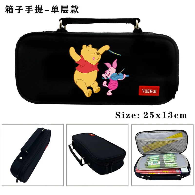 

New Disney pencil bag large-capacity multi-function high-value simple student stationery box cute Winnie the Pooh handbag gift