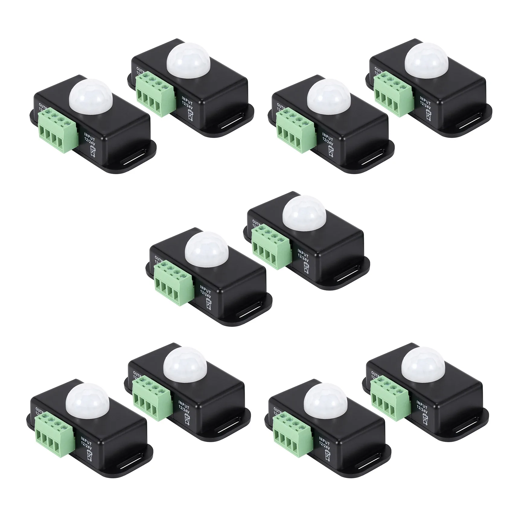 10 x DC 12V/24V 8A Body Infrared PIR Motion Sensor Switch LED Light Strip Automatic, Black 
10 x DC 12V/24V 8A Body Infrared PIR Motion Sensor Switch LED Light Strip Automatic, Black