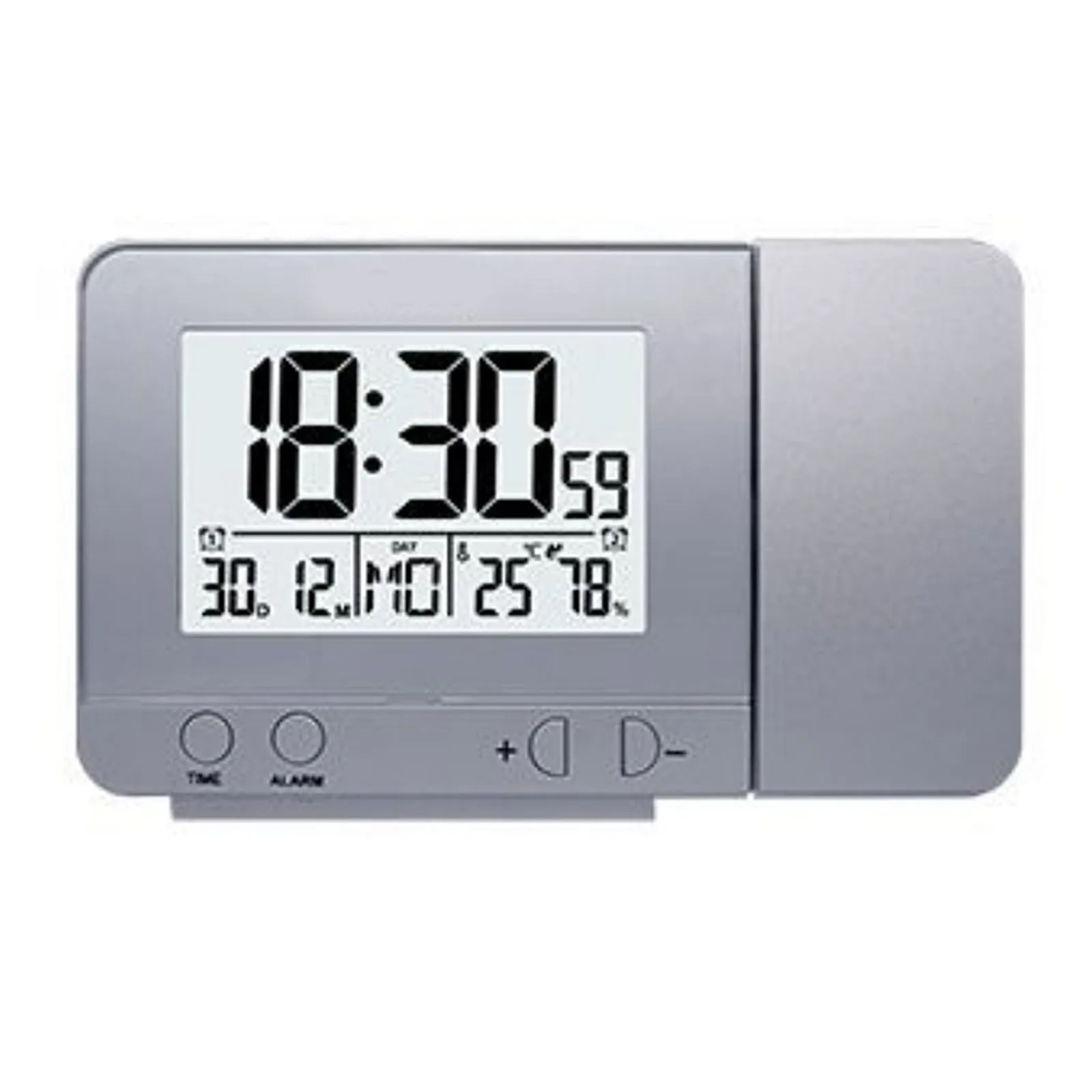 LCD Screen Alarm Clock with Projection USB Charging Port Dual Alarm Clocks Snooze Function Time Date Temperature Display
LCD Screen Alarm Clock with Projection USB Charging Port Dual Alarm Clocks Snooze Function Time Date Temperature Display