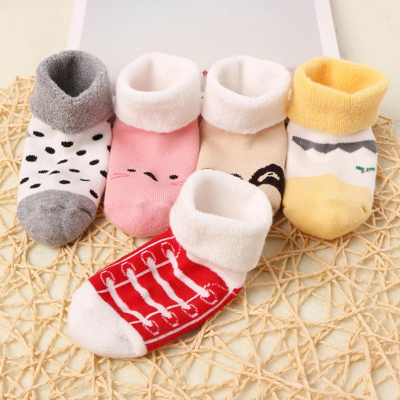 5Pairs Newborn Children Socks New Baby Cotton Thick Warm Cute Cartoons Turn Over Socks Non-Slip Breathable Socks
5Pairs Newborn Children Socks New Baby Cotton Thick Warm Cute Cartoons Turn Over Socks Non-Slip Breathable Socks