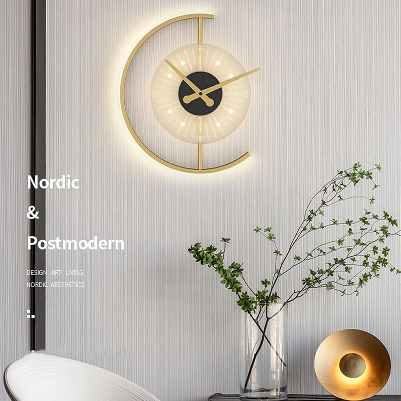 Nordic Metal Personalized Wall Lamp Modern Luxury Decor Clock Wall Light Living Room Bedroom Restaurant Indoor Creative Sconce
Nordic Metal Personalized Wall Lamp Modern Luxury Decor Clock Wall Light Living Room Bedroom Restaurant Indoor Creative Sconce