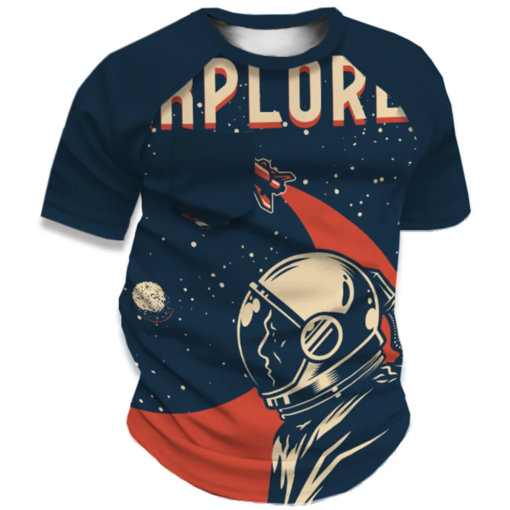 2022 New Fashion Color Blocking Round Neck T-Shirt Spaceman Digital Printing Adult Short Sleeve Casual Kids Top Pocket Design
2022 New Fashion Color Blocking Round Neck T-Shirt Spaceman Digital Printing Adult Short Sleeve Casual Kids Top Pocket Design