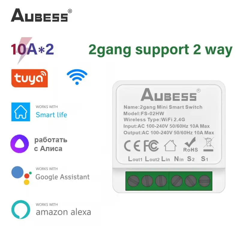 AUBESS Tuya Smart Home Gadgets Mini WiFi Smart Switch Light Switch Relay Module Voice Control For Alexa Alice Google Assistant
AUBESS Tuya Smart Home Gadgets Mini WiFi Smart Switch Light Switch Relay Module Voice Control For Alexa Alice Google Assistant