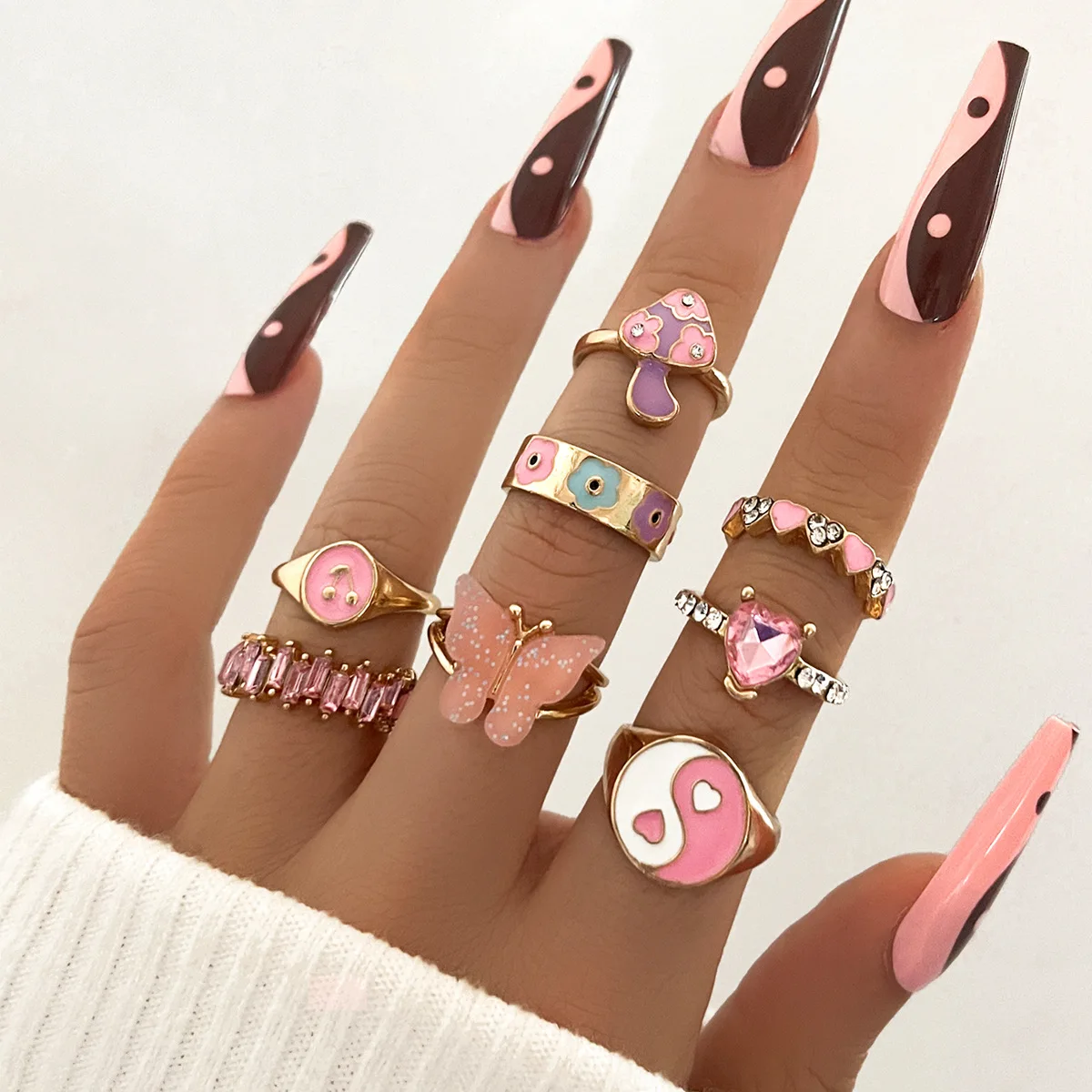 New Colorful Enamel Butterfly Kunckle Rings Set For Women Geometric Crystal Heart Mushroom Finger Ring Girls Bohemian Jewelry
New Colorful Enamel Butterfly Kunckle Rings Set For Women Geometric Crystal Heart Mushroom Finger Ring Girls Bohemian Jewelry