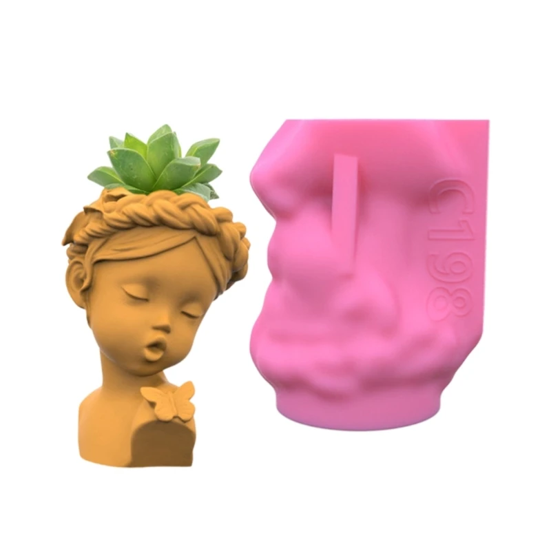 

Geometric 3D Wreath Girl Gypsum Silicone Molds Storage Box Mold for Making Succulent Plant Pot Flower Pot Pen Holder DropShip
