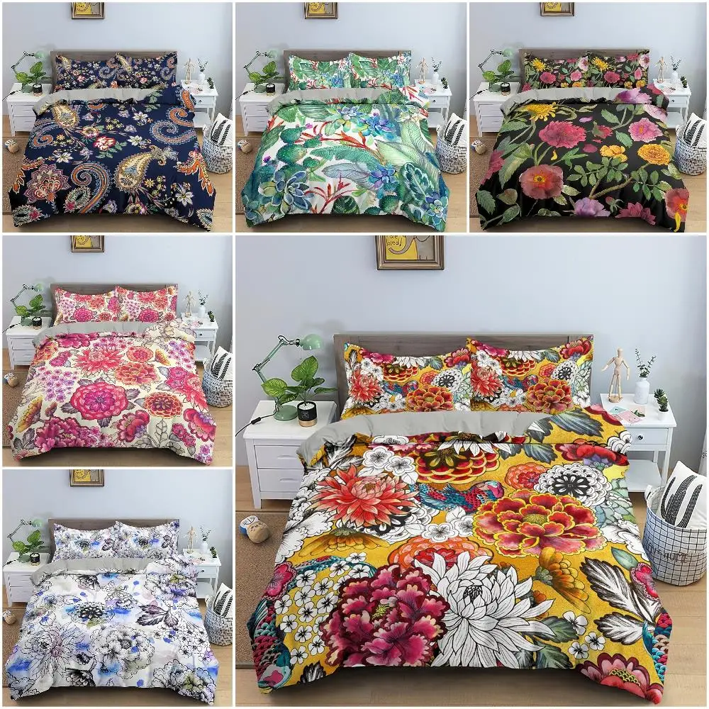 Colorful Flowers Printed Duvet Cover Bedding Set Luxury Soft Microfiber Fabric Comforter Set For Women Adults Home Textile
Colorful Flowers Printed Duvet Cover Bedding Set Luxury Soft Microfiber Fabric Comforter Set For Women Adults Home Textile