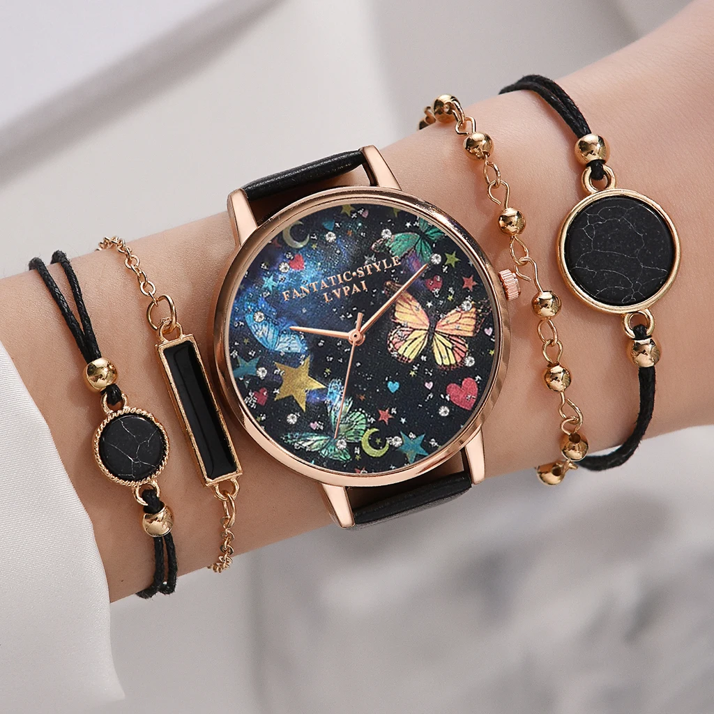 

Lvpai Brand 5PCS New Luxury Fashion Bracelet Watch Set Women Ladies Wristwatch Watches Ladies Relogio Feminino Reloj Mujer 2022