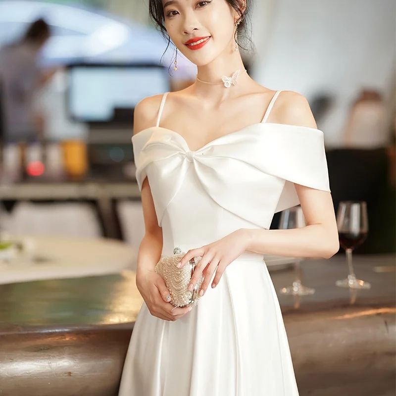 Formal Occasion Dresses evening dress Sling Small Evening Dress Banquet Temperament Dress Satin White One-shoulder French Dress
Formal Occasion Dresses evening dress Sling Small Evening Dress Banquet Temperament Dress Satin White One-shoulder French Dress