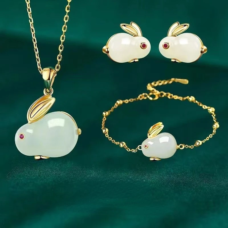 National Style Literature and Art Retro Cute Pet Rabbit Series Necklace Bracelet Earrings Simple Chinese Style Jewelry Gift
National Style Literature and Art Retro Cute Pet Rabbit Series Necklace Bracelet Earrings Simple Chinese Style Jewelry Gift