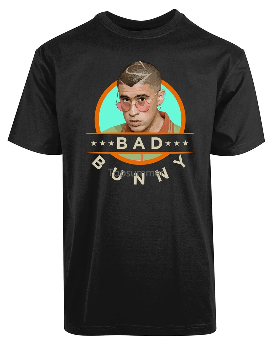 

Bad Bunny Guy With Glasses New Men'S Shirt Funny Faces Humor Stylish Printed Tee Breathable Tee Shirt