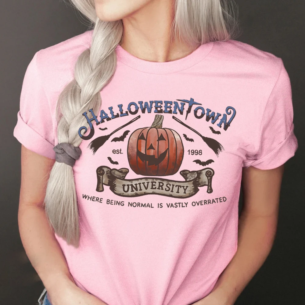 Рубашки Halloweentown University Est 1998 футболки на Хэллоуин женские рубашка женская одежда