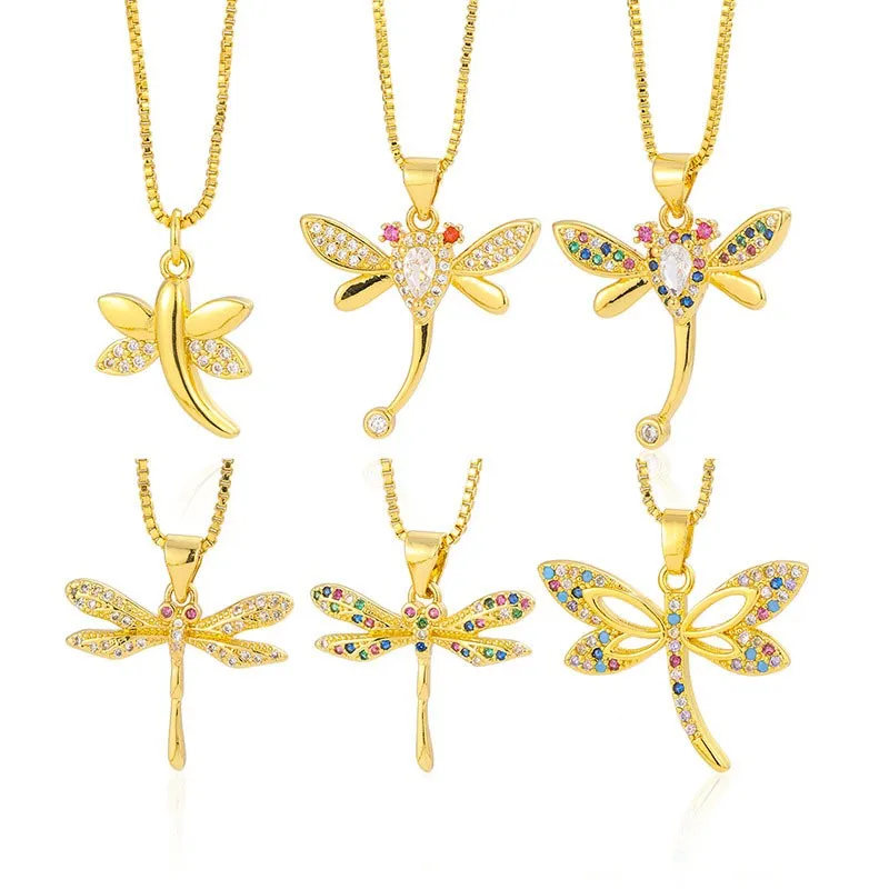 Dragonfly Pendant Necklace for Women Luxury Golden Plated Insect Necklaces Colorful Shiny Zircon Clavicle Chain Jewelry Gifts
Dragonfly Pendant Necklace for Women Luxury Golden Plated Insect Necklaces Colorful Shiny Zircon Clavicle Chain Jewelry Gifts