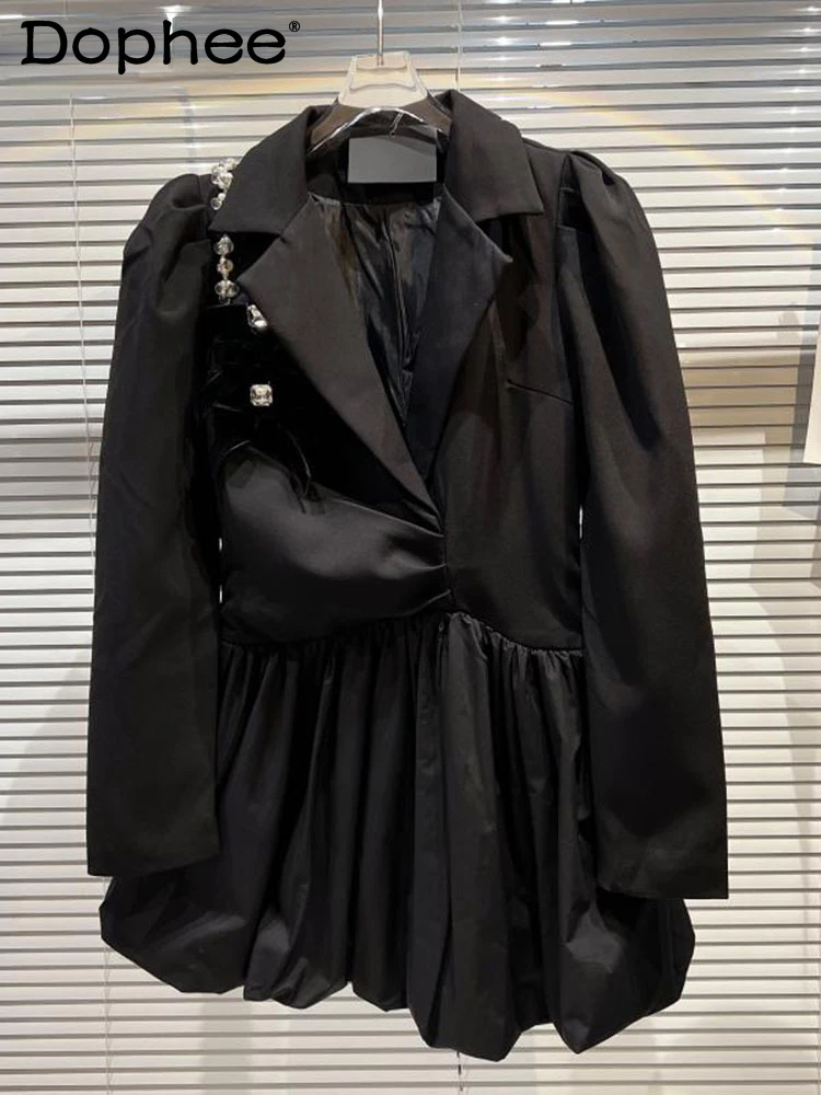 Women Pearl Puff Sleeves Ruffles Patchwork Blazer New Arrivals Fashion notched Temperament Autumn Winter 2022
Women Pearl Puff Sleeves Ruffles Patchwork Blazer New Arrivals Fashion notched Temperament Autumn Winter 2022