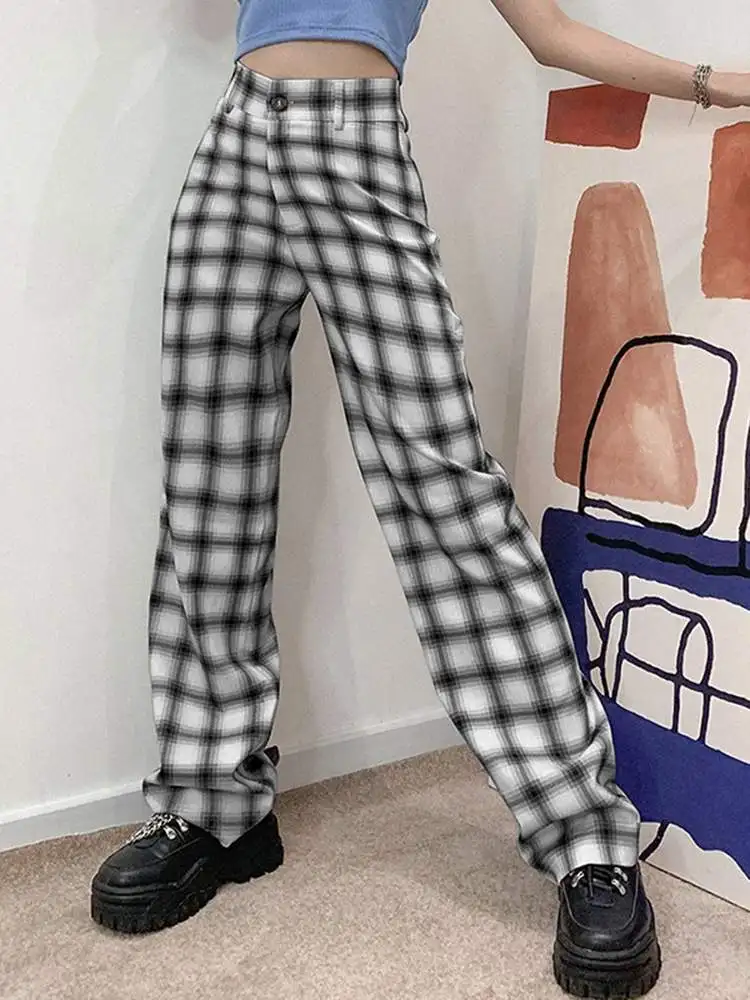 Celmia Fashion Autumn High Waist Pants Women 2023 Plaid Checked Trousers Vintage Wide Leg Pantalon Office Lady Casual Long Pants
Celmia Fashion Autumn High Waist Pants Women 2023 Plaid Checked Trousers Vintage Wide Leg Pantalon Office Lady Casual Long Pants