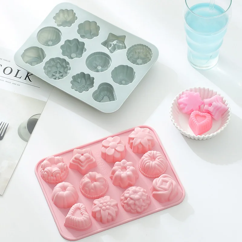 Silicone cake mold 12 different flower shape cake moon cake silicone mold DIY handmade jelly chocolate cake baking tool
Silicone cake mold 12 different flower shape cake moon cake silicone mold DIY handmade jelly chocolate cake baking tool
