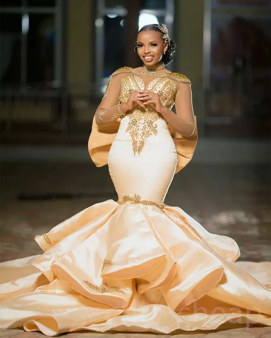 2023 арабское платье для выпускного вечера Aso Ebi цвета шампанского, кружевное вечернее платье с бисером и кристаллами для официальной вечерин...
2023 арабское платье для выпускного вечера Aso Ebi цвета шампанского, кружевное вечернее платье с бисером и кристаллами для официальной вечерин...