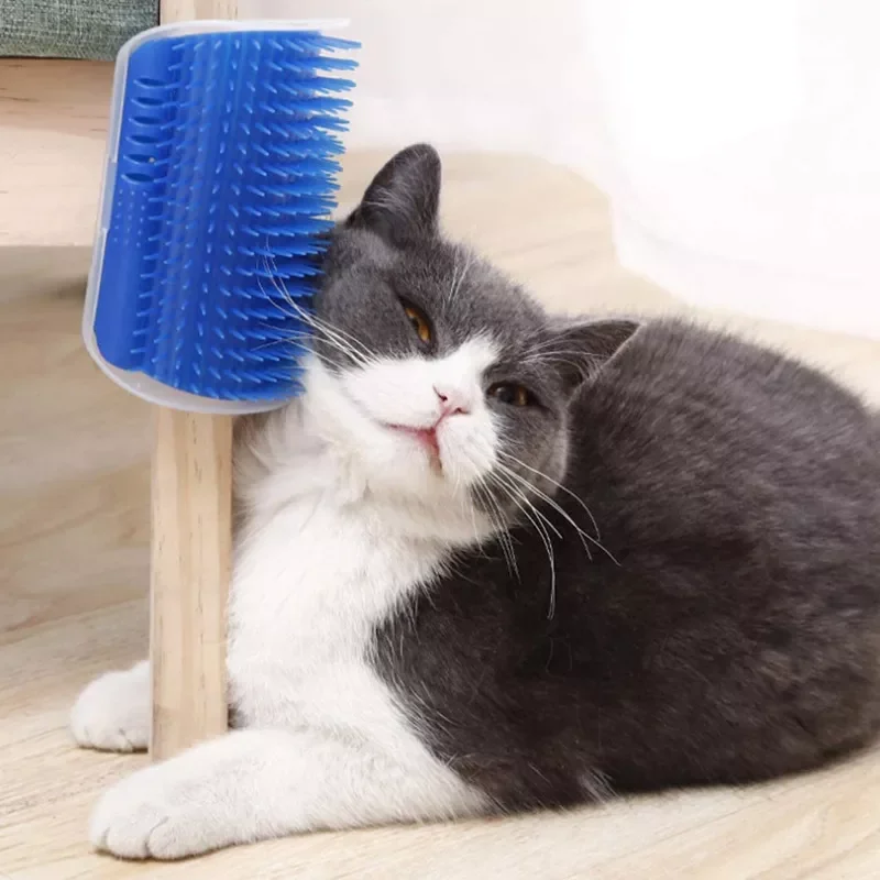 

2022JMT Cats Brush Corner Cat Massage Brush Self Groomer Comb Cat Scratcher Rubs the Face with a Tickling Comb Cat Product