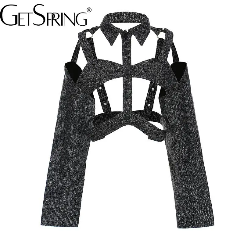 GetSpring Women Coat 2022 Autumn Winter Short Cut Out Tops Fashionable Irregular Full Sleeve Slim Backless Sexy Ladies Jacket
GetSpring Women Coat 2022 Autumn Winter Short Cut Out Tops Fashionable Irregular Full Sleeve Slim Backless Sexy Ladies Jacket
