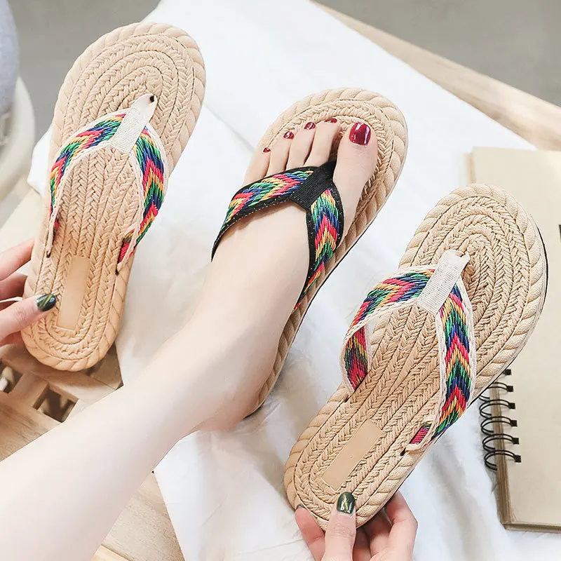Women's Sandals 2022 Summer Beach Slippers Bohemia Dress Flat Slides Casual Weave Ladies Flip Flops sandales femmes été
Women's Sandals 2022 Summer Beach Slippers Bohemia Dress Flat Slides Casual Weave Ladies Flip Flops sandales femmes été