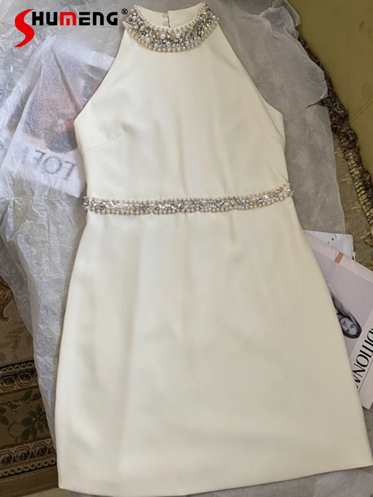 Женское элегантное офисное платье стразы средней длины, Новинка лета 2022, соблазнительное французское платье без рукавов, платье с бисером и... 
Женское элегантное офисное платье стразы средней длины, Новинка лета 2022, соблазнительное французское платье без рукавов, платье с бисером и...