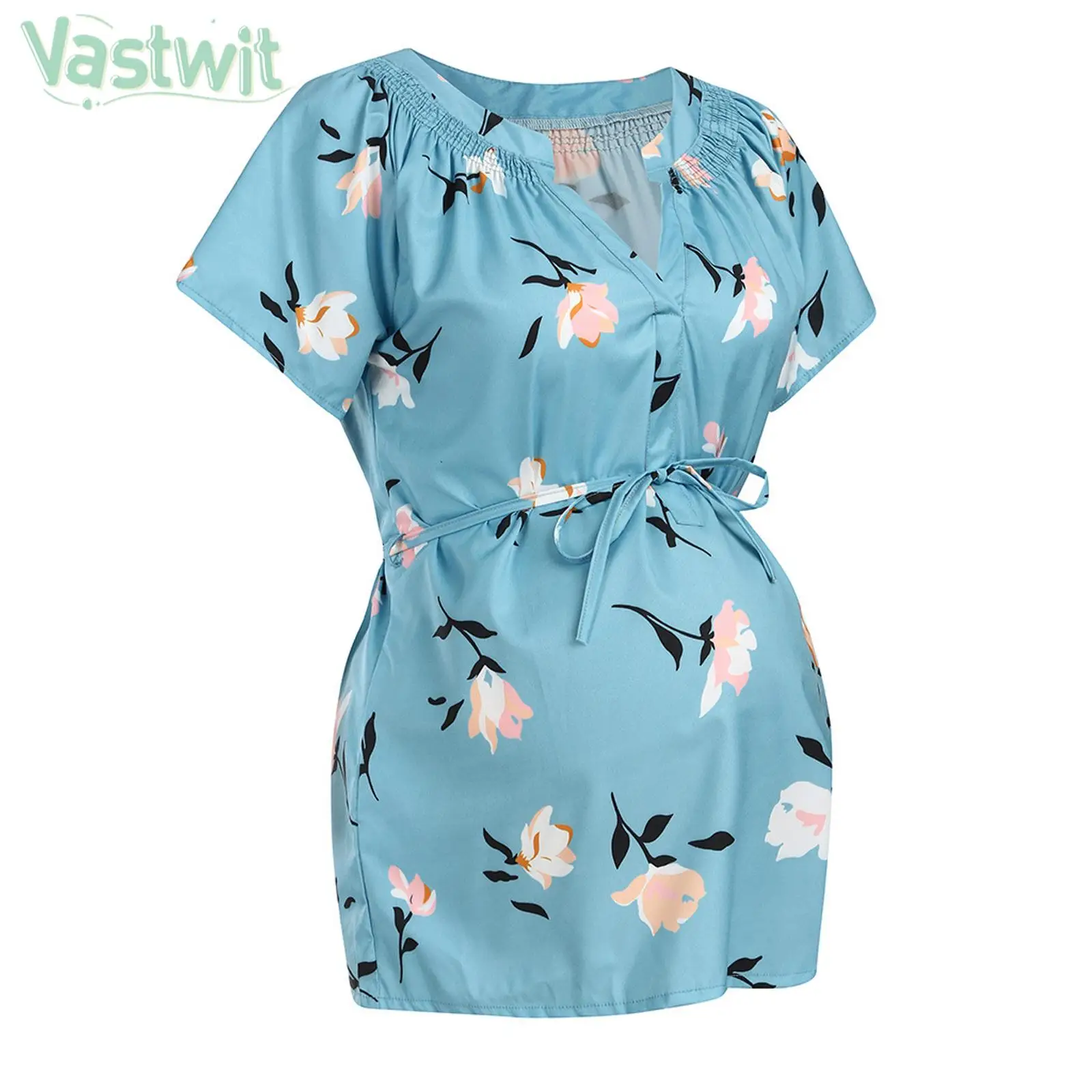 Pregnant Women Short Sleeve Print T-shirt V Neck Breastfeeding Top Childbirth Nursing Nightwear Lace-up Casual Loungewear
Pregnant Women Short Sleeve Print T-shirt V Neck Breastfeeding Top Childbirth Nursing Nightwear Lace-up Casual Loungewear