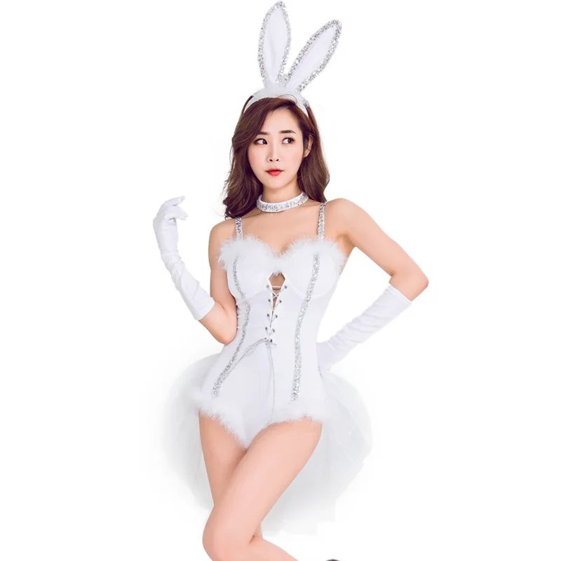 Women White Cosplay Halloween Costume For Women Sexy Bunny Suit Halloween Lingerie Costume Playmate Romper
Women White Cosplay Halloween Costume For Women Sexy Bunny Suit Halloween Lingerie Costume Playmate Romper