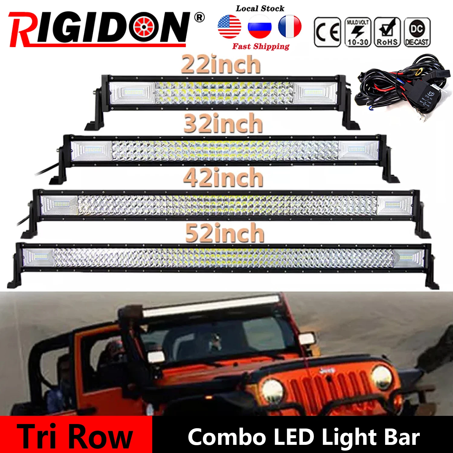 RIGIDON 7D Tri Row 22/32/42/52inch LED Light Bar Combo Beam for Offroad Truck Boat Vehicles UTE 4WD ATV SUV With Wiring Kit
RIGIDON 7D Tri Row 22/32/42/52inch LED Light Bar Combo Beam for Offroad Truck Boat Vehicles UTE 4WD ATV SUV With Wiring Kit