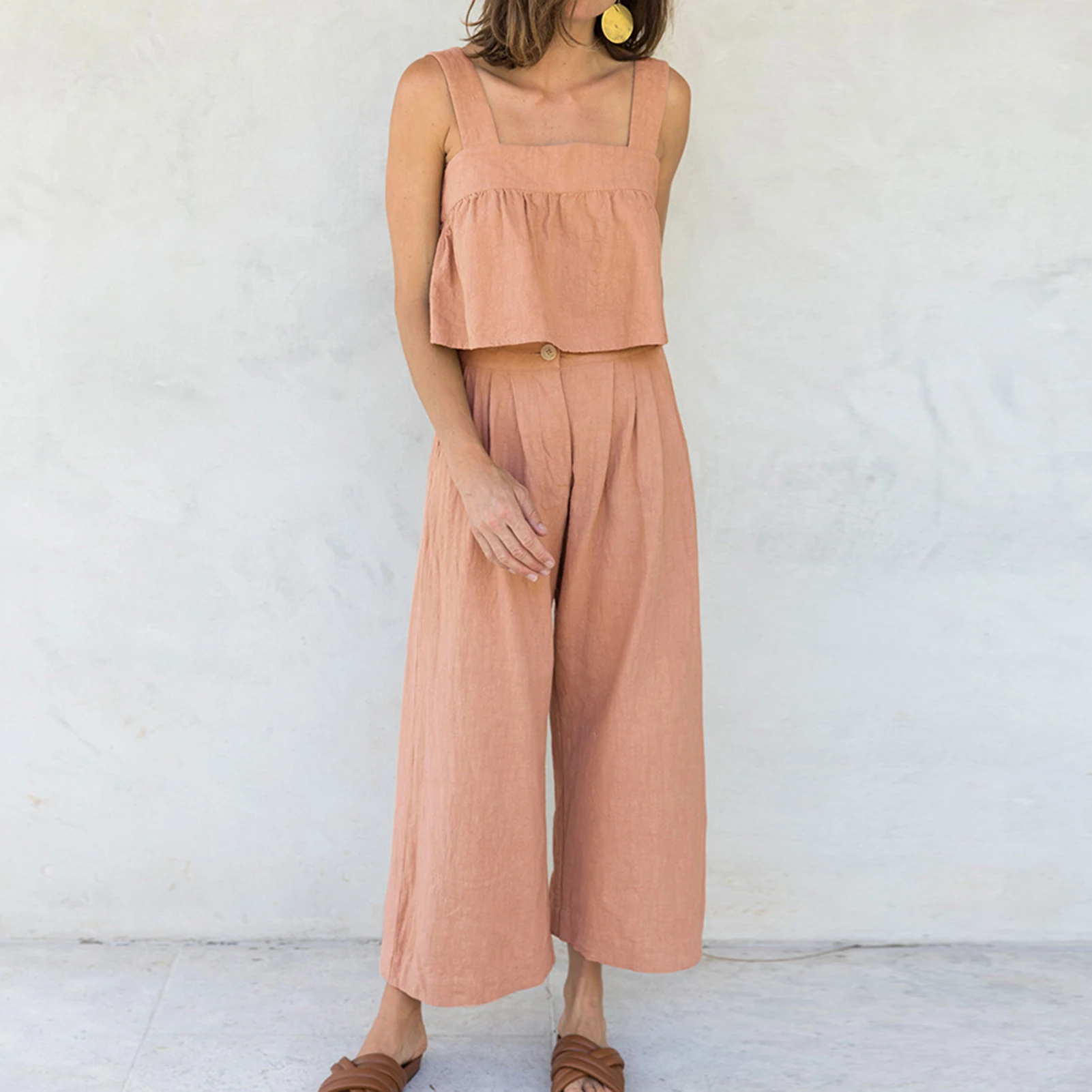 Summer Two Piece Lounge Set Cotton Linen Casual Vest +Wide Legs Pants Solid Color Womens Pants Set Tracksuit Fitness Outfits
Summer Two Piece Lounge Set Cotton Linen Casual Vest +Wide Legs Pants Solid Color Womens Pants Set Tracksuit Fitness Outfits