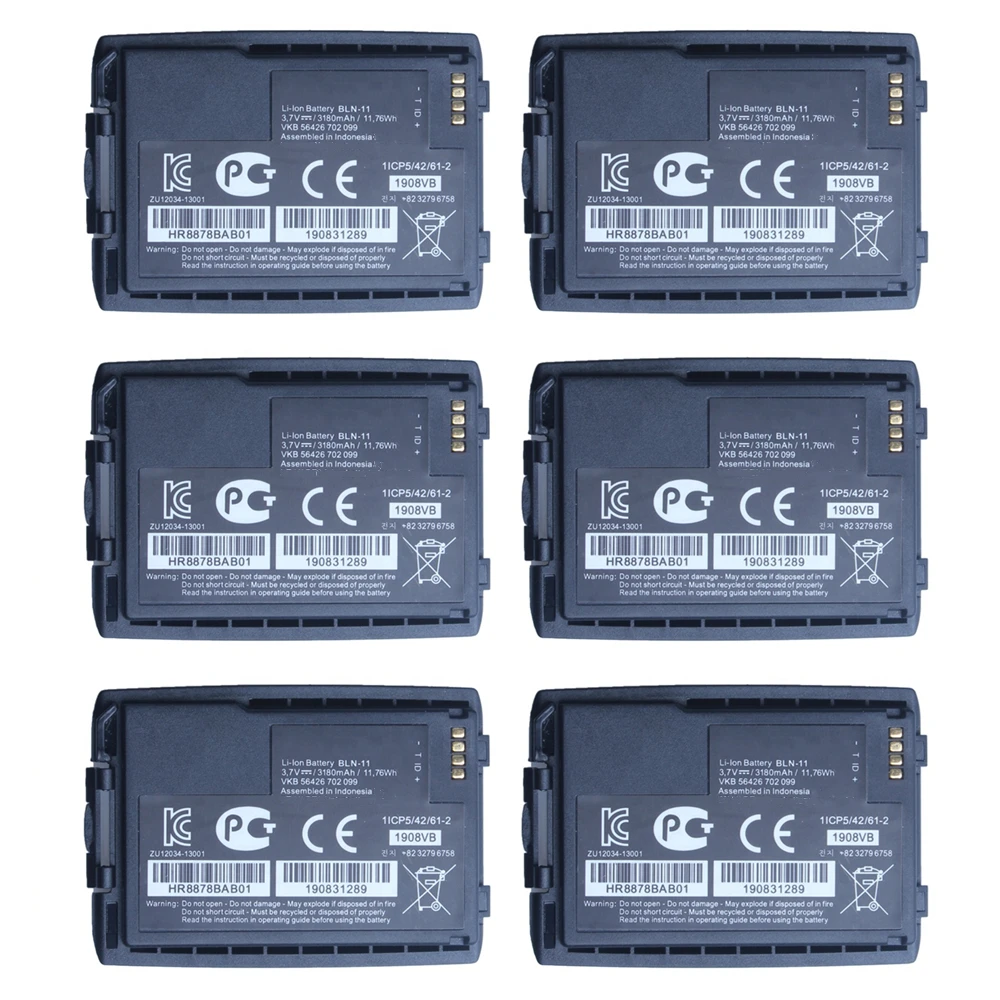 Six Pack 3.7V 3180mAh 11.76Wh Lithium-Ion Battery for BLN-11 for EADS Airbus Cassidian TH1n Tetra Radio BLN-10
Six Pack 3.7V 3180mAh 11.76Wh Lithium-Ion Battery for BLN-11 for EADS Airbus Cassidian TH1n Tetra Radio BLN-10