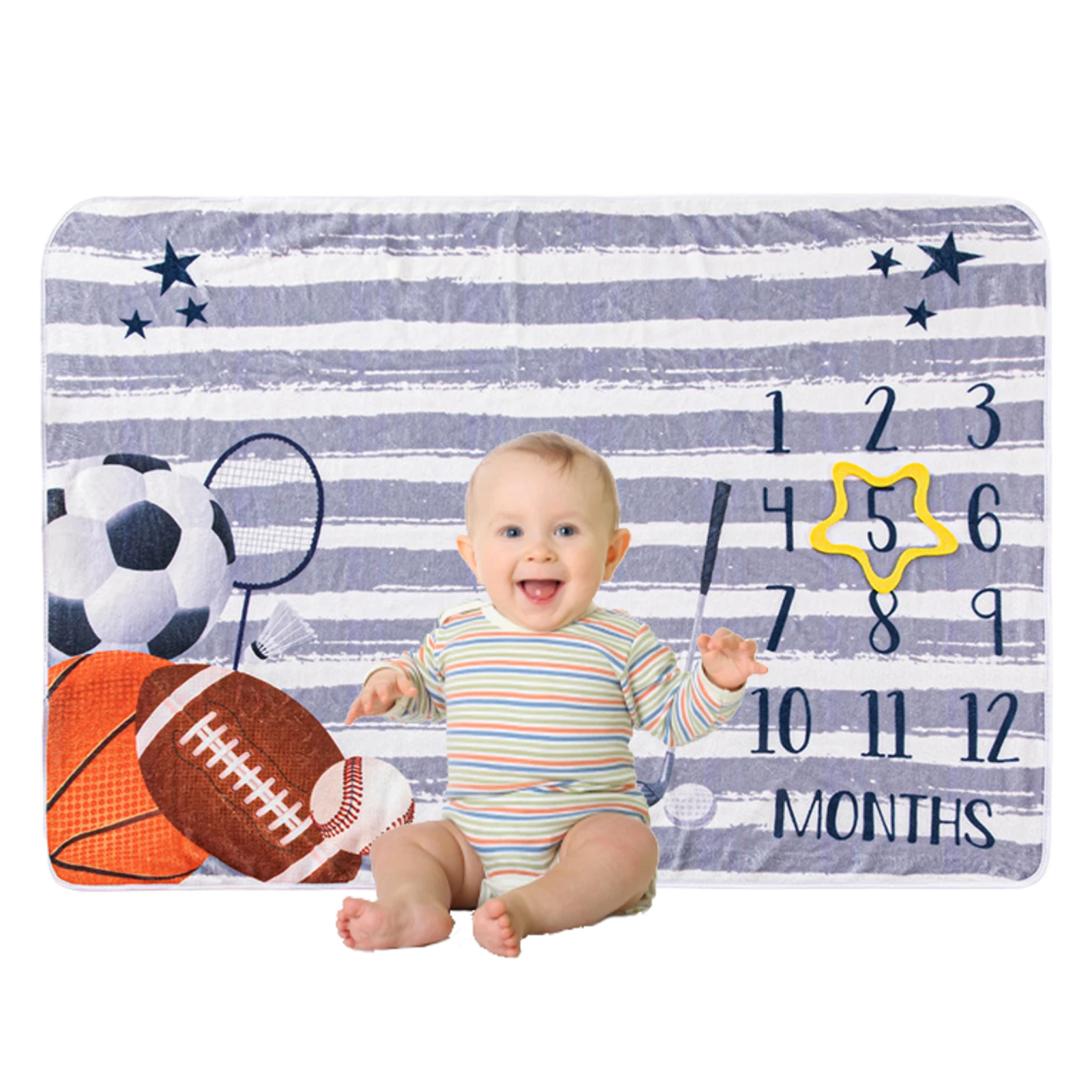 Monthly Baby Milestone Blanket Basketball Badminton Newborn Month Blanket For Boy Girl Fluffy High Elastic Cotton Photos
Monthly Baby Milestone Blanket Basketball Badminton Newborn Month Blanket For Boy Girl Fluffy High Elastic Cotton Photos